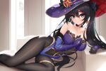  damao_yu garter genshin_impact leotard mona_(genshin_impact) pantyhose tagme witch 