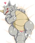  &lt;3 bed blush claws cloaca female feral fluids horn lying nintendo on_back on_bed pok&#233;mon pokemon red_eyes rhydon solo video_games wide_hips wkar 