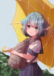  animal_ears kotatsune nekomimi seifuku umbrella 