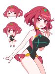  1girl absurdres bangs black_swimsuit breasts chest_jewel competition_swimsuit highres kotohatoko510 large_breasts one-piece_swimsuit pyra_(pro_swimmer)_(xenoblade) pyra_(xenoblade) red_eyes red_hair red_swimsuit short_hair solo swept_bangs swimsuit two-tone_swimsuit xenoblade_chronicles_(series) xenoblade_chronicles_2 