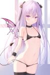 bikini panty_pull swimsuits tail thighhighs undressing wings yunomi_(you_know_rne) 