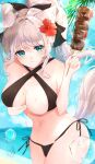  animal_ears bikini breast_hold nekomimi swimsuits tail tsuyuri_eri 
