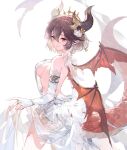  erect_nipples grea grea_(shingeki_no_bahamut) horns no_bra pointy_ears see_through skirt_lift tagme tail wings 