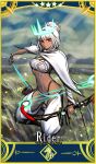  152_in_can 1girl altera_(fate) arrow_(projectile) bow_(weapon) card_(medium) card_parody crown dark-skinned_female dark_skin detached_sleeves fate/grand_order fate_(series) full-body_tattoo holding holding_arrow holding_bow_(weapon) holding_weapon looking_at_viewer quiver red_eyes servant_card_(fate/grand_order) short_hair single_sleeve star_(symbol) tattoo veil weapon white_hair 