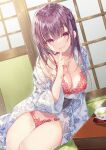  bra detexted melonbooks miwabe_sakura open_shirt pantsu skirt_lift yukata 