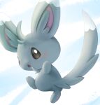  blush brown_eyes commentary_request gen_5_pokemon grey_fur looking_at_viewer looking_back minccino no_humans open_mouth pokemon pokemon_(creature) purobe solo toes 