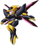  code_geass extra_eyes floating looking_ahead lowres mecha no_humans official_art open_hands red_eyes science_fiction shinkirou solo super_robot_wars super_robot_wars_x t-pose transparent_background 