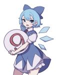  (9) 1girl absurdres bloomers blue_dress blue_eyes blue_hair bow cirno collared_shirt dress fairy_wings hair_bow highres ice ice_wings kame_(kamepan44231) puffy_short_sleeves puffy_sleeves red_neckwear shirt short_dress short_hair short_sleeves simple_background touhou underwear white_background wings 