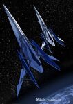  artist_name arwing flying highres no_humans planet redesign science_fiction space space_craft star_fox starfighter twitter_username yamashita_ikuto 