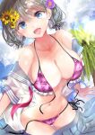  bikini ogata_tei open_shirt panty_pull see_through seifuku swimsuits wardrobe_malfunction 