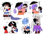  ... 4girls anger_vein angry arrow_print barefoot blue_hair blush bow bowl bowl_hat bowtie child child_carry closed_eyes doll doremy_sweet dress finger_to_mouth fume hat horns japanese_clothes kijin_seija kimono kishin_sagume kiss long_sleeves multicolored_hair multiple_girls pink_kimono pom_pom_(clothes) purple_dress silver_hair single_wing spitting streaked_hair sukuna_shinmyoumaru thick_eyebrows touhou translation_request wings yanagita_(daitai_2_ton) younger 