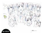  1girl :d ^_^ absurdres bangs character_name character_sheet closed_eyes color_trace copyright_name expressions frown highres idolmaster idolmaster_cinderella_girls looking_at_viewer multiple_views official_art ogata_chieri open_mouth partially_colored production_art profile scan short_hair_with_long_locks simple_background smile turnaround twintails white_background zip_available 