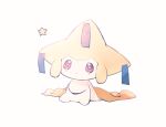  arm_support closed_mouth colored_skin commentary_request gen_3_pokemon jirachi looking_up mythical_pokemon nao_(naaa_195) no_humans pokemon pokemon_(creature) purple_eyes ribbon sitting solo star_(symbol) white_skin 