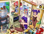  1980s_(style) 2girls animal_ears annotated aoshima_bunka_kyouzai ass autumn_leaves bavi_stock bell bigfoot_(combat_armor) bikkuriman blue_hair board_game bromry_eyevan_dt-2 brown_legwear cameo cat_ears chaos_angels clock commentary_request computer controller corded_phone cosmo_hoshimaru cutter_lightan desert_gunner dirty_pair door dougram drinking_bird energy_gun famicom famicom_disk_system fanroad figure flag flip_clock floppy_disk from_above fusuma game_&amp;_watch game_cartridge game_console game_controller gyroscope hair_intakes hair_ribbon hand_fan hatsune_miku hudson_shooting_watch jingle_bell kei_(dirty_pair) keyboard_(computer) kittysuit lantern leaf light_switch long_hair looking_back lum lyrical_nanoha magazine mahou_shoujo_lyrical_nanoha_strikers maple_leaf model monitor multiple_girls nanashi&#039;s_elder_sister_(bunny) nanashi_(bunny) nanashi_mushi nec_pc-8801 nendoroid open_door original otaku ougon_senshi_gold_lightan pantyhose paper_fan payphone pennant phone poster_(object) power_strip programming_(topic) ray_gun red_eyes retro_artstyle revision ribbon robodacchi room rotary_phone rubik&#039;s_cube shikishi_(object) shougi side_ponytail sky sliding_doors slippers sony spring_onion sticker sweatdrop swimsuit tagme tail taiyou_no_kiba_dougram takamachi_nanoha tatami television ten_(urusei_yatsura) tengu tondera_house_no_daibouken toy trailer translated tree uchiwa urusei_yatsura videocassette videocassette_recorder vocaloid walk-in weapon wide_hips window yamabushi_tengu yellow_eyes yuri_(dirty_pair) zunou_senkan_galg 