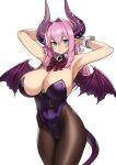  bunny_girl devil horns houtengeki no_bra pantyhose pointy_ears tail wings 