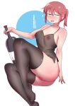  1girl bokuman breasts drunk glasses kobayashi-san_chi_no_maidragon kobayashi_(maidragon) lingerie pink_hair small_breasts thighhighs underwear 