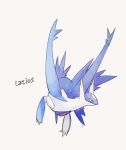  character_name claws closed_mouth commentary_request full_body gen_3_pokemon latios legendary_pokemon looking_to_the_side ngr_(nnn204204) no_humans pink_eyes pokemon pokemon_(creature) simple_background solo white_background 