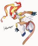  blue_eyes character_name colored_sclera commentary_request fiery_hair fire furry gen_4_pokemon highres infernape looking_back ngr_(nnn204204) pokemon pokemon_(creature) simple_background toes white_background white_fur yellow_sclera 