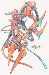  black_eyes character_name commentary_request deoxys deoxys_(attack) deoxys_(defense) deoxys_(normal) deoxys_(speed) gen_3_pokemon glowing grey_background highres looking_at_viewer mythical_pokemon ngr_(nnn204204) no_humans pokedex_number pokemon pokemon_(creature) simple_background 