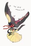  character_name closed_mouth commentary_request gen_3_pokemon highres mawile ngr_(nnn204204) orange_eyes pokedex_number pokemon pokemon_(creature) red_ribbon ribbon signature simple_background smile white_background 