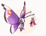  bug butterfly closed_mouth commentary_request eye_contact gen_6_pokemon gen_7_pokemon hand_up looking_at_another ngr_(nnn204204) no_humans pokemon pokemon_(creature) red_scarf ribombee scarf smile vivillon vivillon_(elegant) 