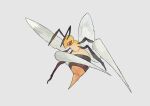  bee beedrill bug commentary_request full_body gen_1_pokemon highres looking_to_the_side ngr_(nnn204204) no_humans pokemon pokemon_(creature) red_eyes simple_background white_background 
