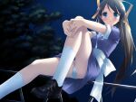  blue blue_eyes cube kantoku miyazawa_midori natsu_no_ame night possible_duplicate skirt 