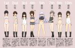  6+girls bangs black_hair blue_bra blue_panties blunt_bangs bow bow_bra bow_panties bra braid breasts brown_eyes cassandra_(seishun_katsu_sando) cleavage closed_mouth collarbone crossed_arms fubuki_(kancolle) full_body grey_hair grey_panties hatsuyuki_(kancolle) highres hime_cut isonami_(kancolle) kantai_collection long_hair looking_at_viewer medium_breasts miyuki_(kancolle) multiple_girls murakumo_(kancolle) open_mouth orange_eyes panties pink_bra pink_panties ponytail remodel_(kantai_collection) shirayuki_(kancolle) short_hair sidelocks translation_request twintails underwear underwear_only uranami_(kancolle) usugumo_(kancolle) white_bra white_hair white_panties 