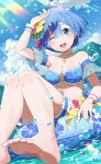  bikini feet garter re_zero_kara_hajimeru_isekai_seikatsu rem_(re_zero) swimsuits tagme 