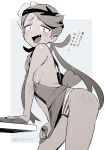  mao_(pokemon) monochrome naked_apron pantsu pokemon shimapan toku_(ke7416613) 