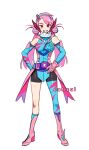  bare_shoulders elbow_gloves genderswap genderswap_(mtf) gloves hairband highres kamen_rider kamen_rider_revi kamen_rider_revice mooopl pink_hair rex_genome rider-tan stamp vistamp 