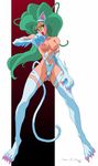  1995 breasts camel_toe cat darkstalkers felicia felicia_(darkstalkers) feline female hindpaw john_kim mammal nipples paws tongue topless video_games 