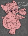  anthro bite blitzdrachin chibi clothing conditional_dnp dragon feathers horn invalid_tag kemono long_tail sketch solo sweater tail_bite tail_in_mouth topwear wings 