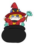  absurd_res asian_mythology boobwindow_sweater breasts cauldron clothing domestic_cat east_asian_mythology feine felid feline felis female ghost hat headgear headwear hi_res japanese_mythology level-5 mammal mythology nipple_outline nyanmajo spirit video_games wand witch_costume witch_hat yo-kai_watch yōkai 