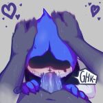  &lt;3 &spades; 1:1 age_difference blush bodily_fluids deltarune ejaculation fellatio forced forced_oral genitals glitch_(artist) hand_on_head hi_res humanoid lancer_(deltarune) male male/male navel onomatopoeia oral penile penis rape sex sound_effects speech_bubble suit_symbol sweat tapering_penis tears text video_games young younger_male 