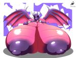  2017 absurd_res activision anthro areola big_breasts blue_eyes breasts cornchip21 cynder dragon eyebrows eyelashes female hi_res huge_breasts hyper hyper_breasts nipples okioppai purple_areola purple_nipples scalie solo spyro_the_dragon video_games 