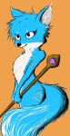  absurd_res anthro blue_body blue_fur canid canine female fox fur hi_res humanoid krystal mammal nintendo nude sapient_melon solo staff star_fox tattoo tribal video_games 