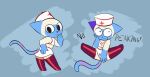  animal_crossing anthro blue_body blue_fur bottomwear butt clothing domestic_cat felid feline felis female fur hat headgear headwear hi_res legwear mammal miniskirt mitzi_(animal_crossing) mrdegradation nintendo nurse_clothing nurse_hat nurse_headwear nurse_uniform presenting presenting_hindquarters skirt solo spread_legs spreading thigh_highs uniform video_games white_body white_fur 