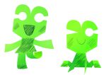  alpha_channel amphibian anthro clothing female footwear frog green_body green_cheeks green_clothing green_footwear green_shoes green_t-shirt green_topwear happy origami paper papercraft shoes sitting smile solo somefoolfp topwear unknown_character 