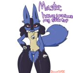  1:1 absurd_res alpha_channel anthro black_body black_fur blue_body blue_fur chest_spike chromethefox curvy_figure dialogue english_text featureless_crotch fur hand_on_hip hi_res looking_at_viewer lucario male nintendo nude pok&eacute;mon pok&eacute;mon_(species) red_eyes simple_background solo spikes spikes_(anatomy) text transparent_background video_games yellow_body yellow_fur 