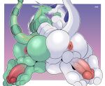  2021 absurd_res anthro anthro_on_anthro anus ass_to_ass backsack balls big_butt big_penis bodily_fluids butt butts_touching claws duo eyes_closed genitals hi_res huge_butt humanoid_genitalia humanoid_penis kissing kneeling legendary_pok&eacute;mon lugia male male/male muscular muscular_anthro muscular_male nintendo nude penis pok&eacute;mon pok&eacute;mon_(species) raised_tail rayquaza sweat vein veiny_penis video_games zourik 