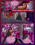  2019 absurd_res amy_rose anthro breech_loader clothed clothing comic detailed_background duo echidna english_text eulipotyphlan female fur green_eyes handwear hedgehog hi_res knuckles_the_echidna male mammal monotreme purple_eyes sega sonic_the_hedgehog_(series) text toso video_games violence 
