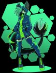 2021 abstract_background absurd_res adelaide_(ultiwarrior) anthro clothed clothing digital_drawing_(artwork) digital_media_(artwork) face_mask fashion female fish glistening glowing green_eyes helixjack hi_res hoodie legwear marine rubber shark simple_background solo stockings topwear 