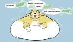  ambiguous_gender bloated bloated_belly blubberwhale_(artist) bubble burping canid canine canis collar colored domestic_dog english_text fat_rolls feral fur hiccuping immobile lying mammal martha_lorraine martha_speaks morbidly_obese morbidly_obese_ambiguous morbidly_obese_feral obese obese_ambiguous obese_feral on_front overweight overweight_ambiguous overweight_feral red_collar rumbling_stomach simple_background solo text white_body white_fur yellow_body yellow_fur 