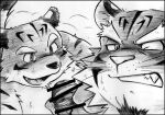  age_difference anthro canid canine canis censored domestic_dog duo father father_and_child father_and_son felid greyscale hybrid k_hashiba male mammal monochrome nude pantherine parent parent_and_child son story story_at_source story_in_description tiger young 