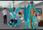  anthro black_bars bottle done dragon human human_to_anthro humanoid letterbox male mammal nude plastic sequence solo species_transformation transformation trash were weredragon zhekathewolf 