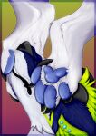  anthro butt canid canine canis duo feet female hi_res hyena_dog licking male male/female mammal pads_(disambiguation) paws slave tongue tongue_out wolf zhekathewolf ztw2021 