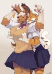  &lt;3 2021 4_fingers absurd_res anthro azuki_merun11 big_breasts blush bottomwear breast_grab breasts brown_body brown_fur canid canine canis claws clothed clothing dated domestic_dog duo felid female female/female finger_claws fingers floppy_ears fur gloves_(marking) grope grope_from_behind hair hair_over_eyes hand_on_breast hase_(azuki_merun11) hi_res kemono mammal markings molosser mountain_dog multicolored_body multicolored_fur multicolored_hair orange_body orange_fur pantherine pawpads saint_bernard school_uniform shirt signature skirt tan_body tan_fur tan_hair tiger topwear uniform vest white_body white_fur white_hair 