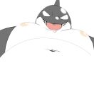  2021 anthro belly black_and_white_body cetacean delphinoid hi_res low-angle_view male mammal marine moobs naughty_face navel nipples oceanic_dolphin orca overweight sessa sessa2014 solo tongue tongue_out toothed_whale 