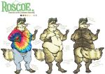  baseball_cap belly bottomwear clothing denim denim_clothing hat headgear headwear hippie hoodie jeans male mammal model_sheet overweight overweight_male pants procyonid raccoon redneck roscoe slightly_chubby southernyote topwear waddle 